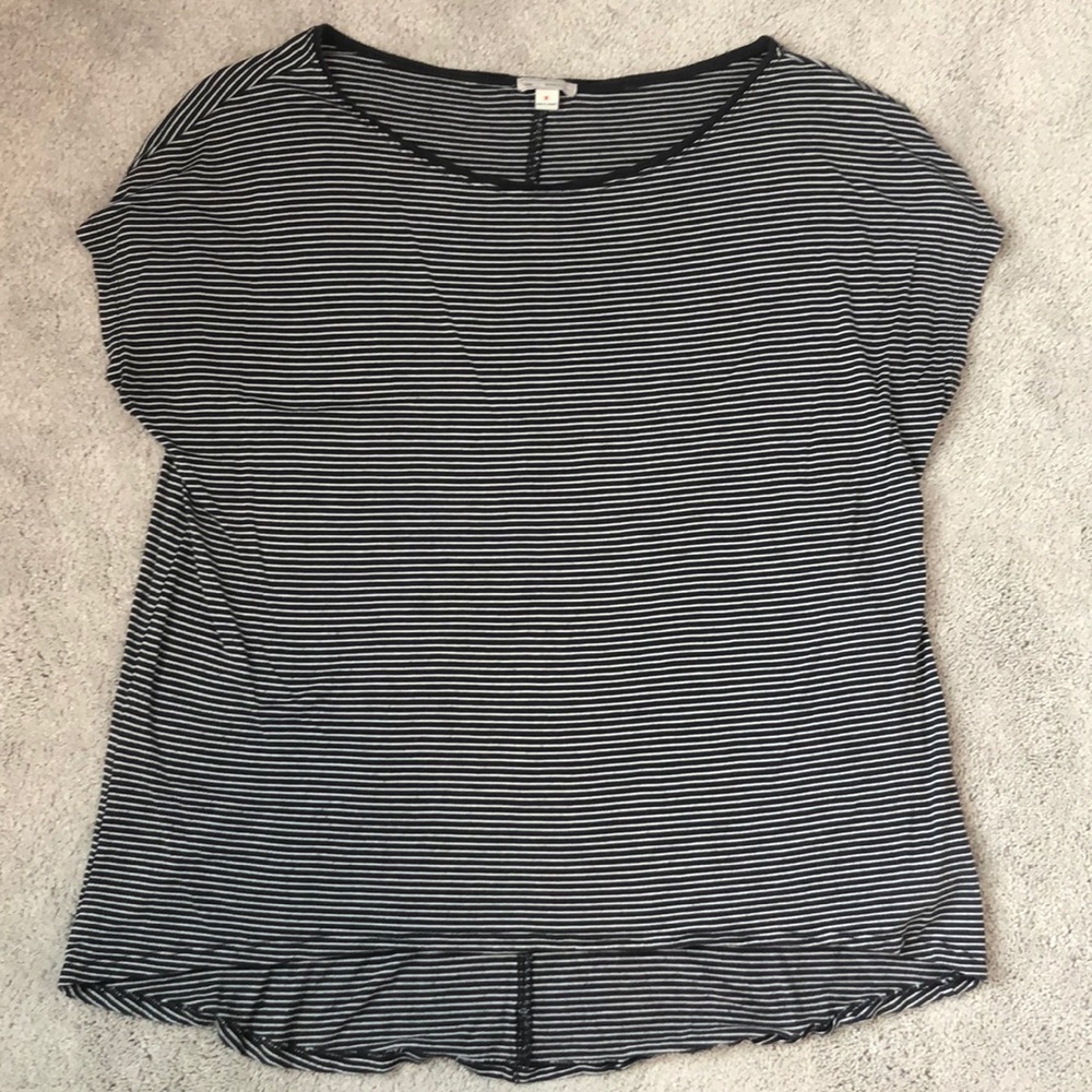 Striped Cap-sleeve Tee